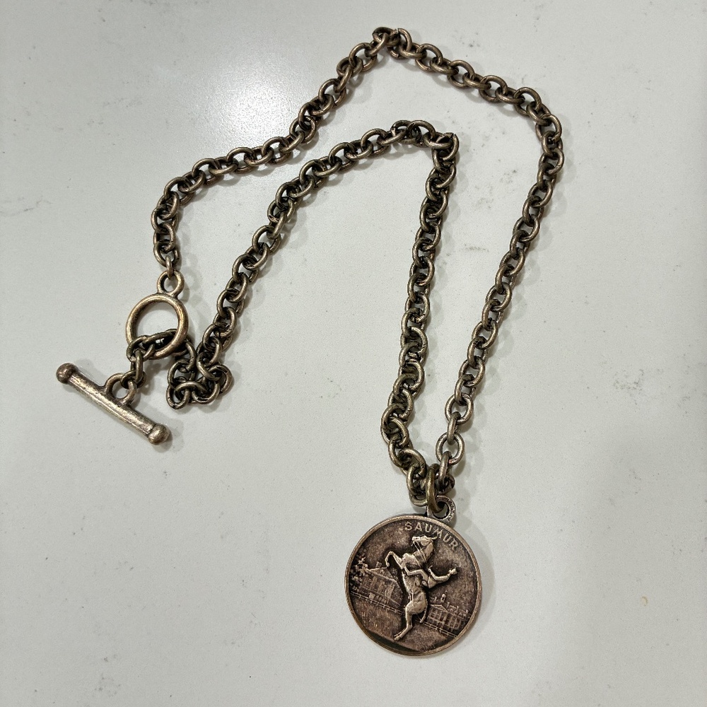 French Kande Necklace with Coin